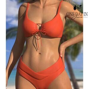 Meetall Tie Front Bikini Swimsuir Size M